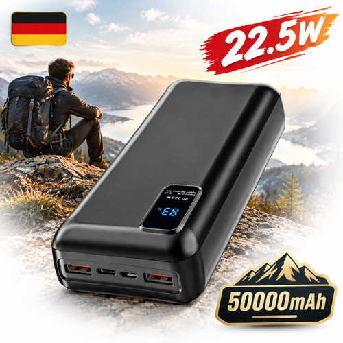 50000mah power bank - 50000mah, 22,5w