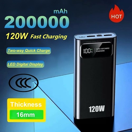Power bank 200000mah 120w - power,