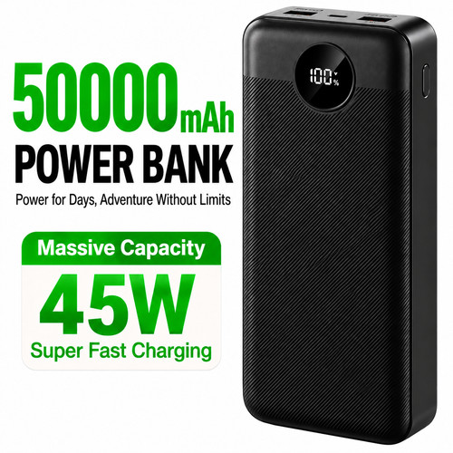 Power bank 50000mah 45w - bank,