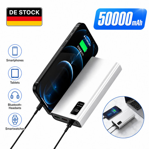 50000mah power bank - 22.5w, usb
