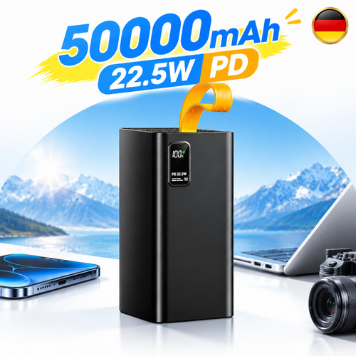 Powerbank 50000mah pd - 50000mah, 22.5w
